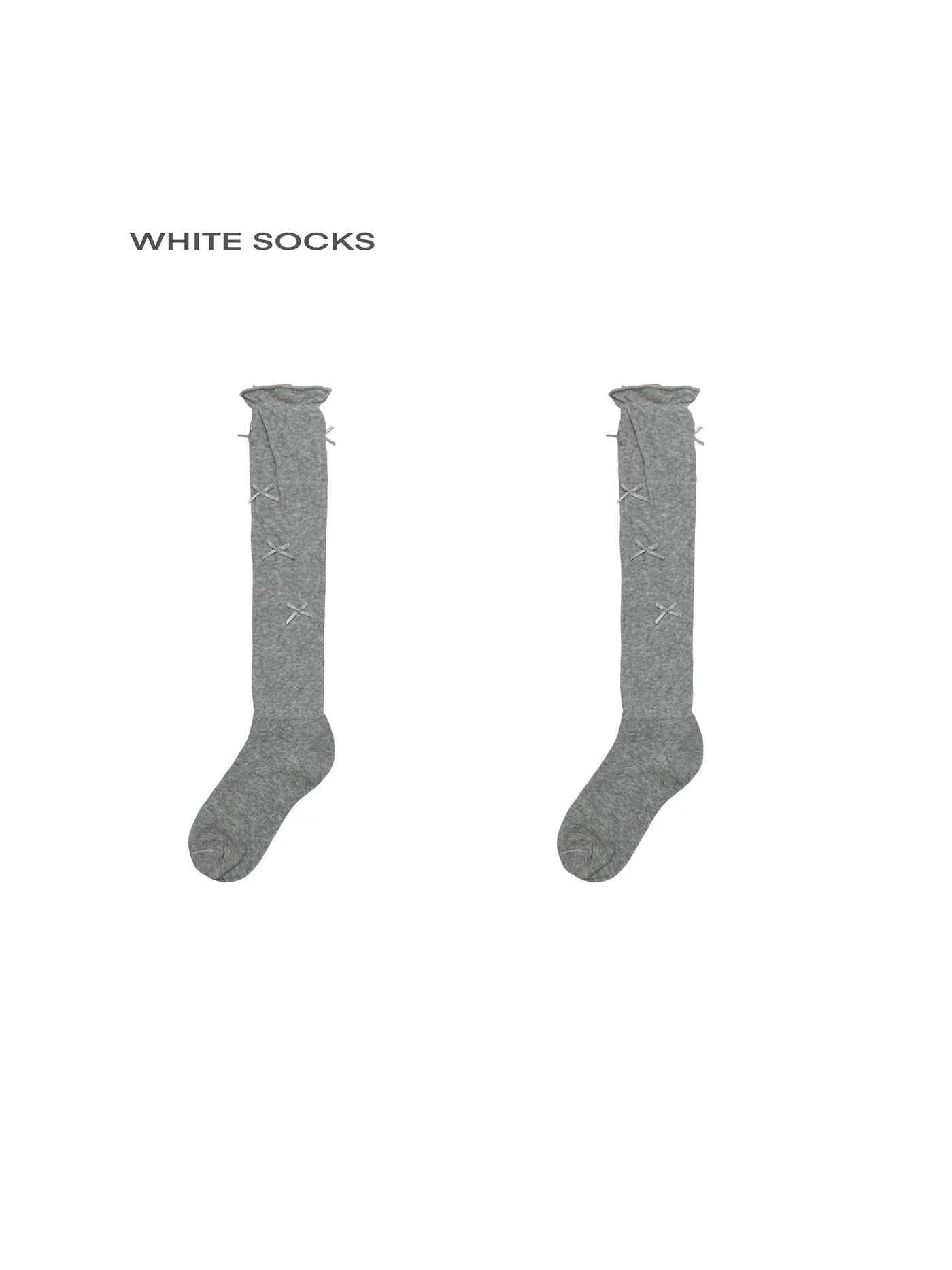 White Socks - Ballet-Inspired Bow - Lightweight Mid-Calf Slouch Socks with Bow Details