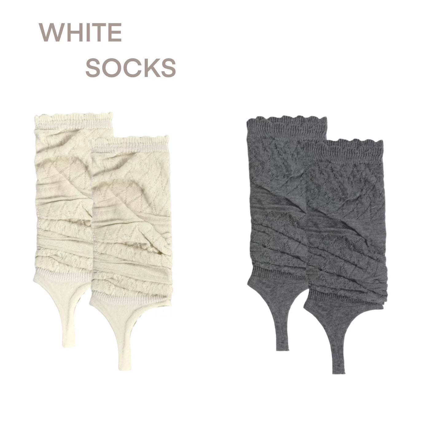 White Socks - Openwork Slouchy Knit - Sock Covers