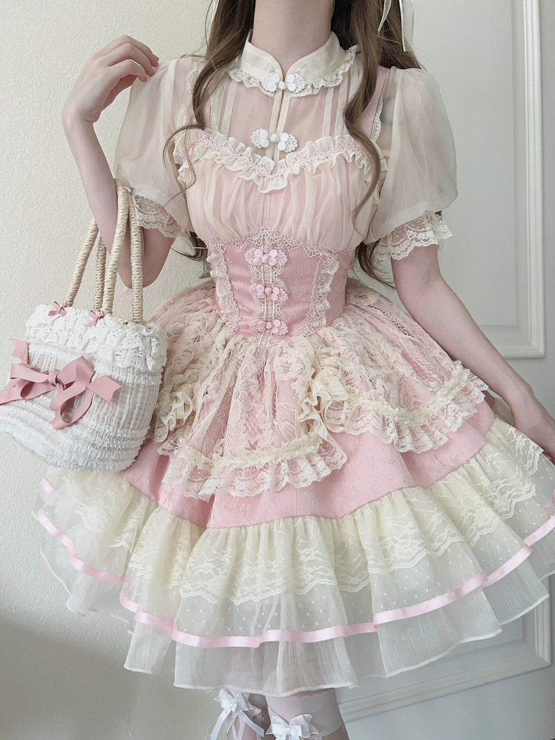 Sugar Girl - Hua Ji Fu Lei - Chinese Style Lolita JSK Dress Ballet Style Innerwear Set