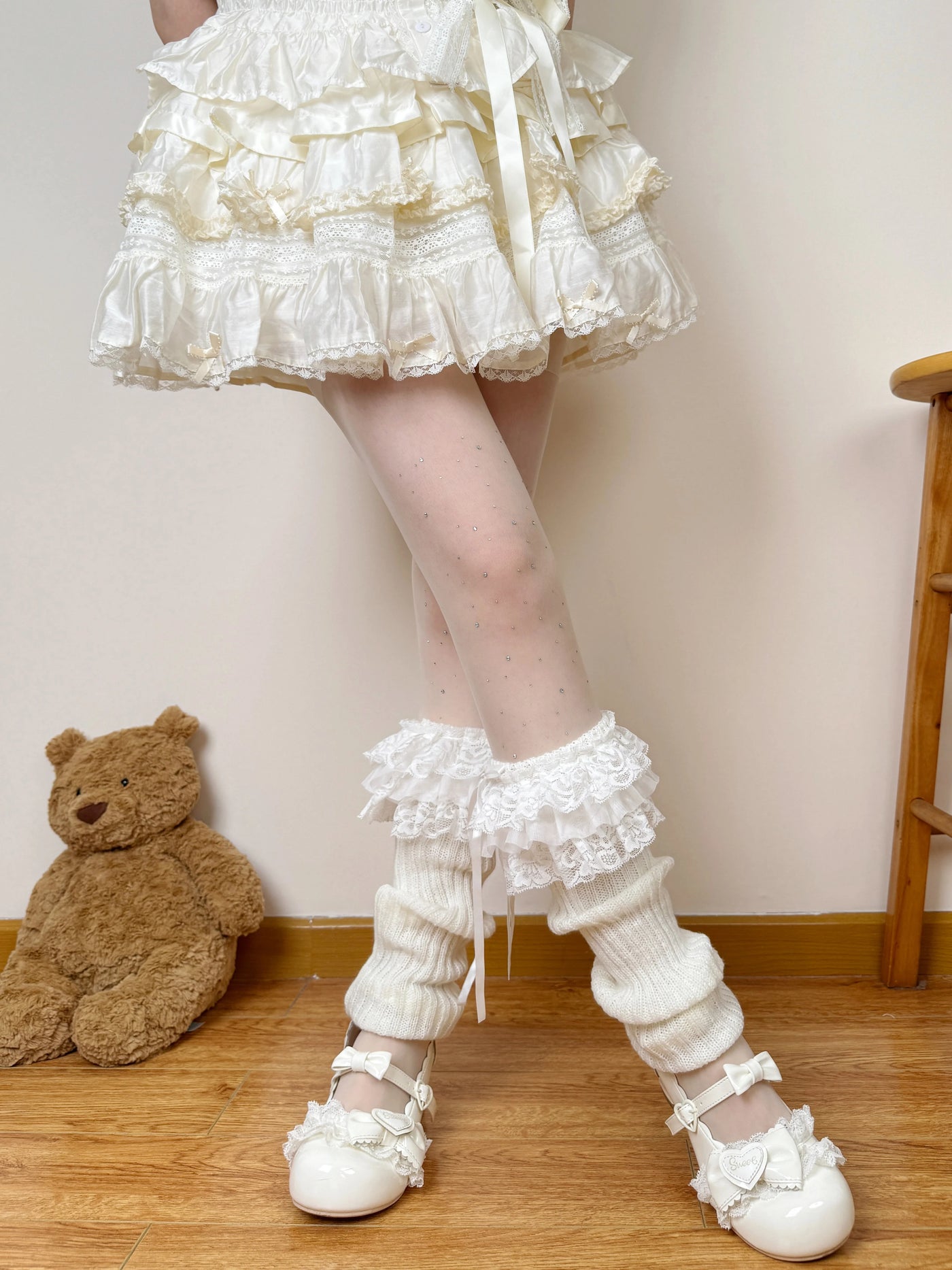 Chubby Bear Tales - Sparkling Galaxy - Sparkle tights with scattered dots and bow accents