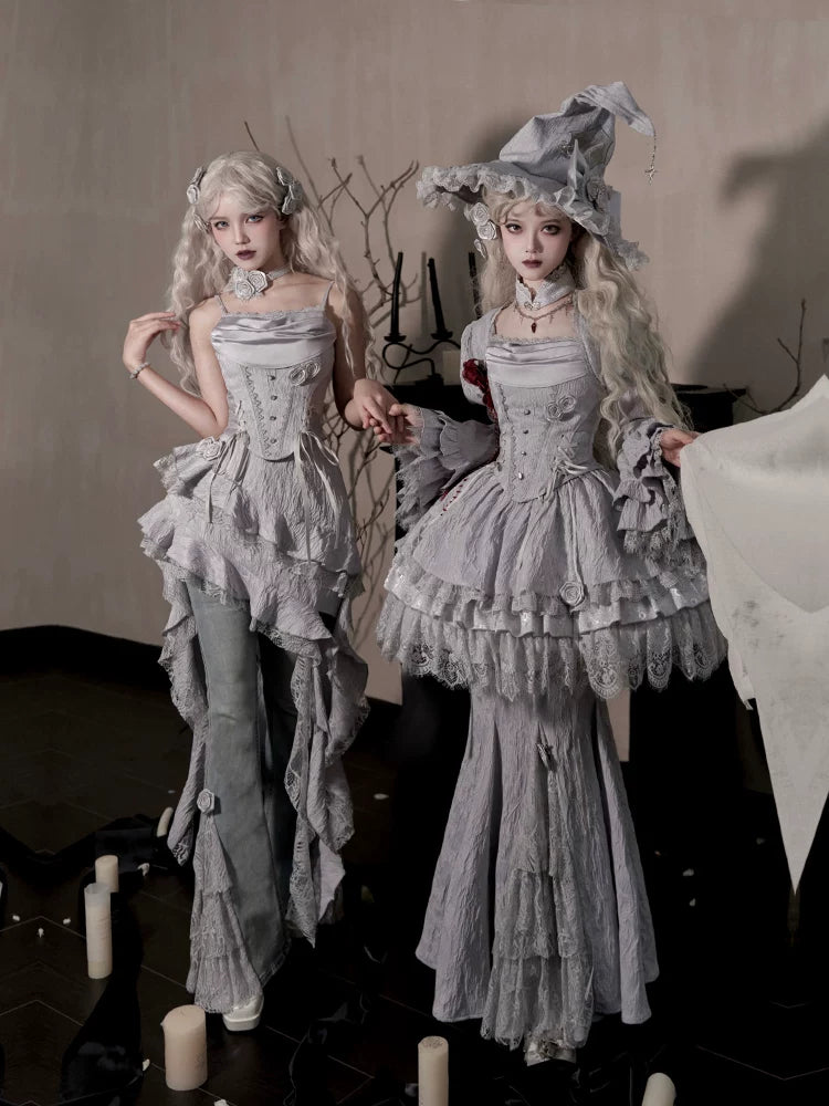 With PUJI - Twilight - Gothic Witch Lolita SK Suit Bodice Mermaid Dress detail view 3