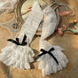 One Size / White socks with black bow
