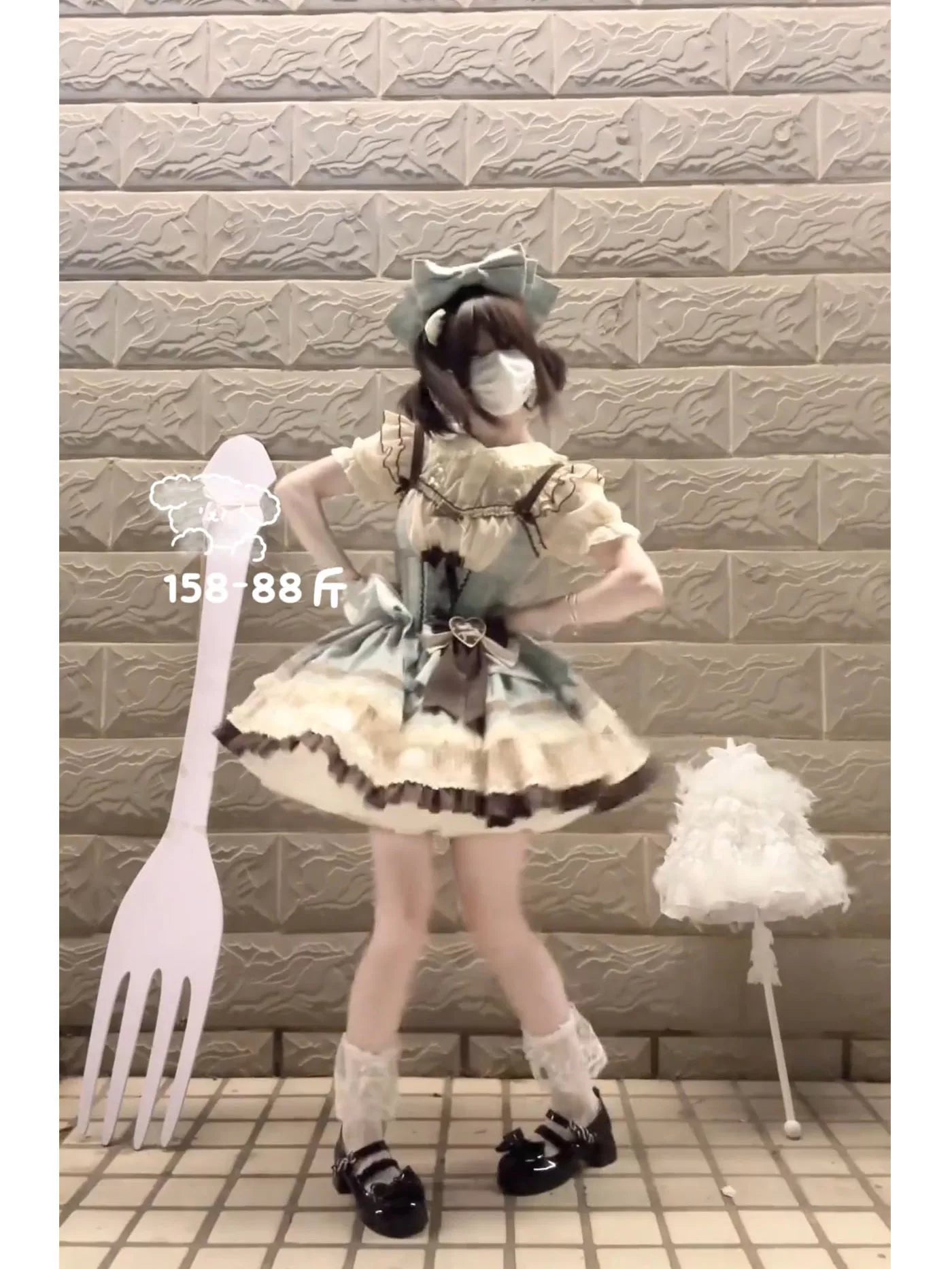 White Sugar Girl - Balletcore Sweet Lolita - Mint chocolate themed
