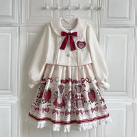 Your Princess - Winter Gift - Kawaii Lolita JSK and Coat Set - cape coat / S