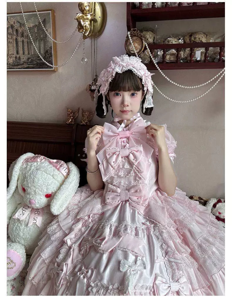 Sweetheart Dream Machine - Strawberry Secret Garden - Puff-Sleeve Blouse with Lace Trim
