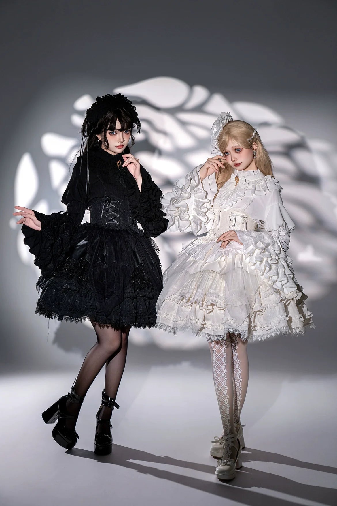 DMFS Lolita - Good and Evil Angel - Gothic Lolita SK Set, Retro Princess Sleeve Blouse