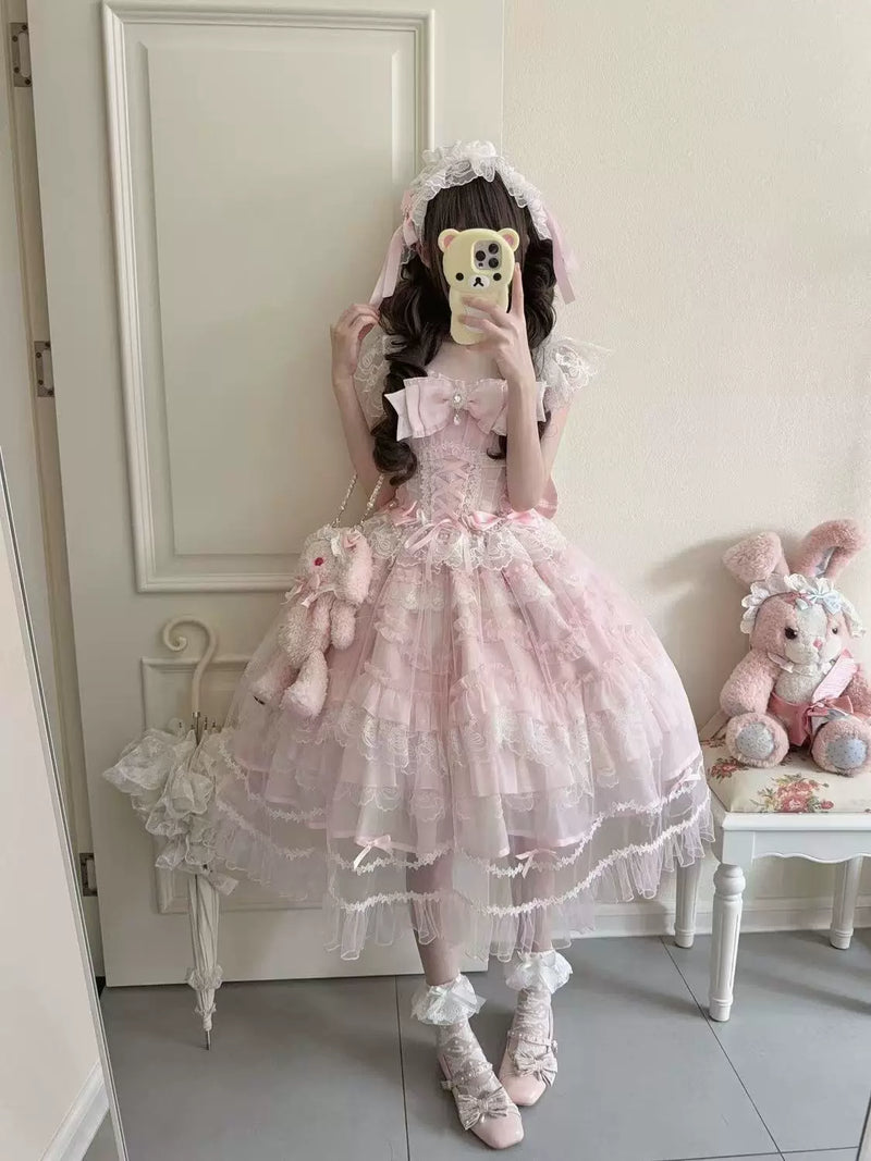 Pastel Bow Princess Lolita JSK Dress Set - view 9