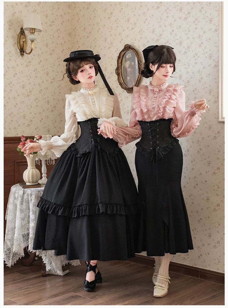 With PUJI - Miss Laura - Versatile Classic Lolita Blouse, Lattern Sleeves