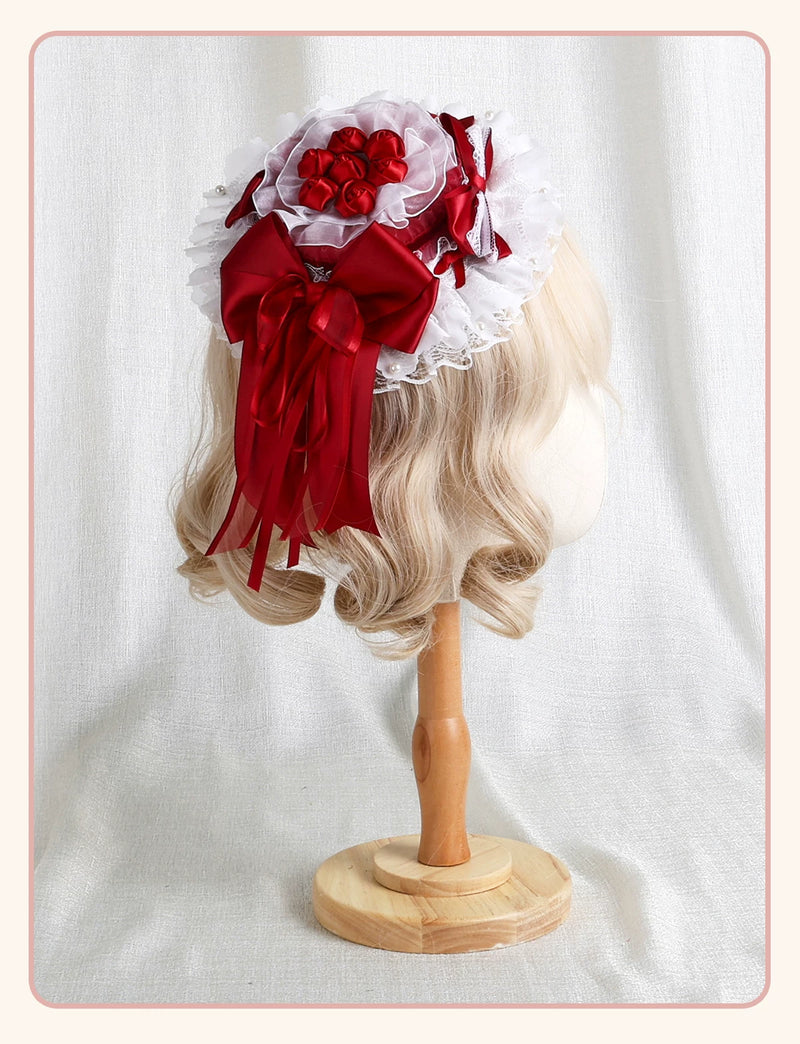 Stardust Rose - Rose Bow Collection - Headwear with red rose motifs