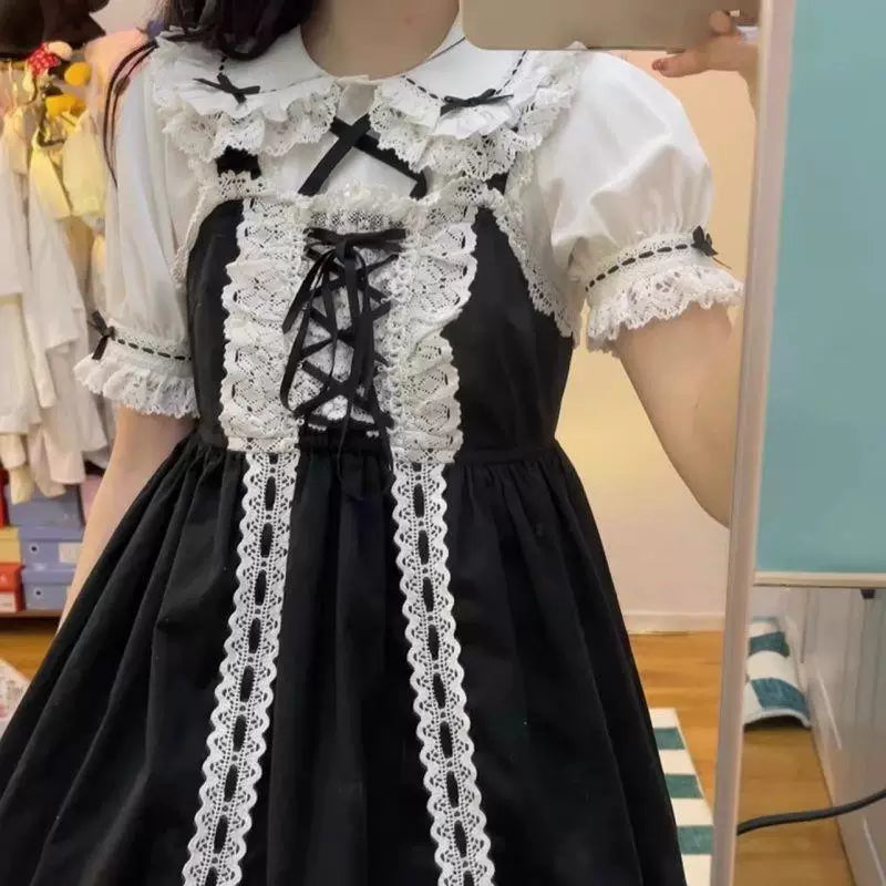 Sweetheart Dream Machine - Vintage Doll - Short-Sleeve Blouse with Lace Doll Collar