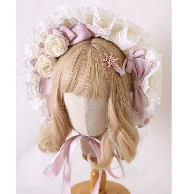 Xiaogui - Sweet Lolita Headdress Pink - Handmade Christmas Accessories Headwear