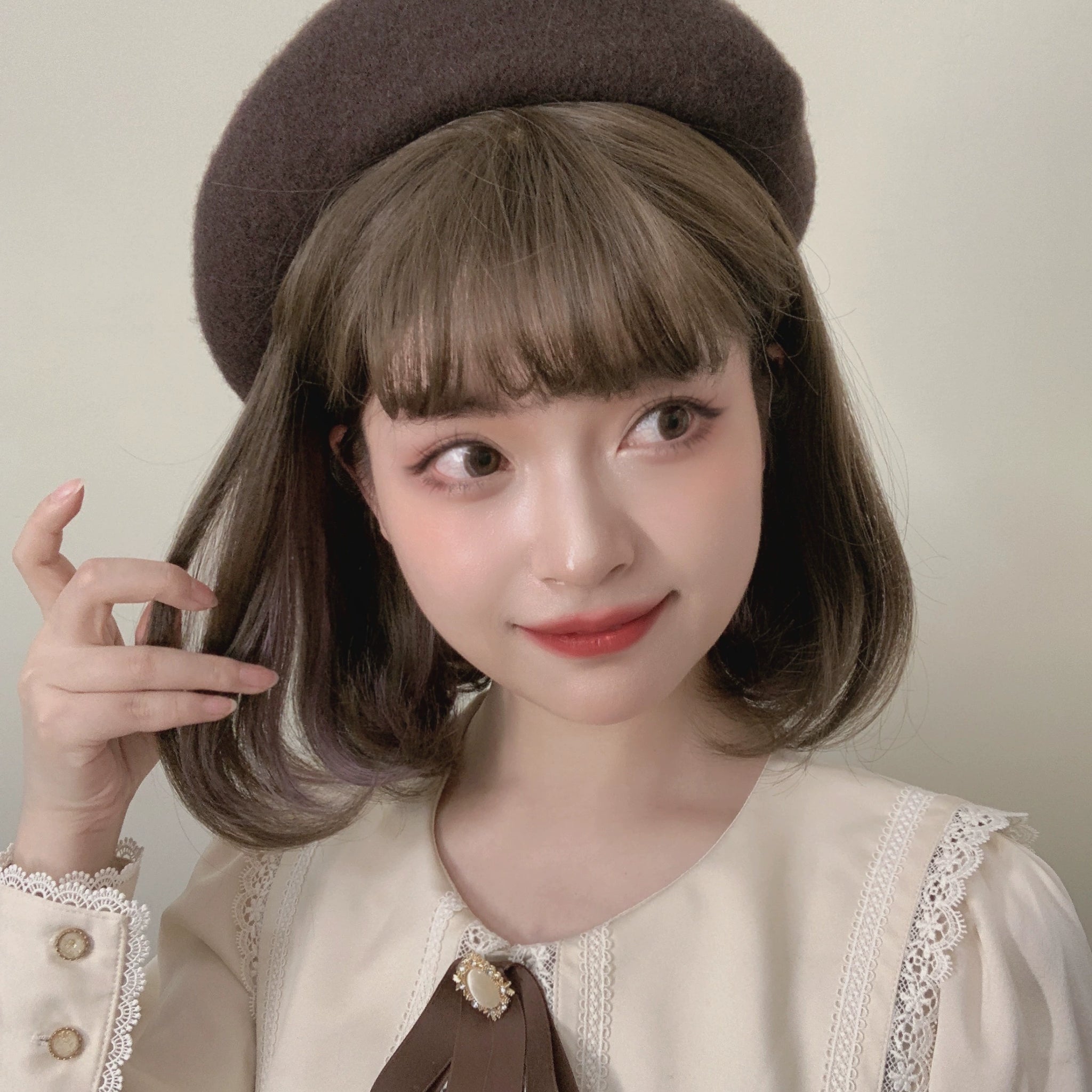 Spot MONKEEP Monkey Bajia, Sandwich Fruit Pie, Bangs Top Hair Piece Inner Buckle Interlayer Highlights, Original Wig