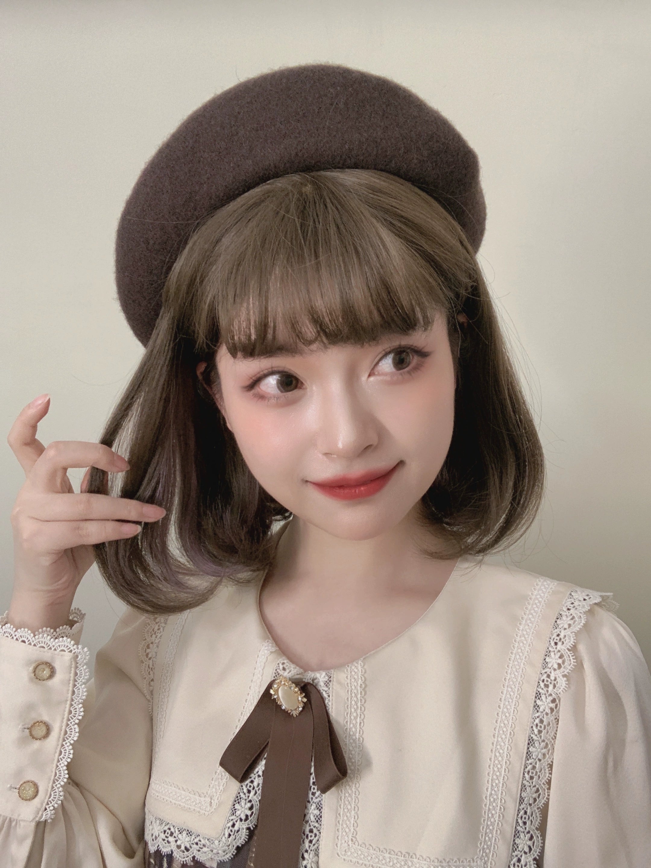 Spot MONKEEP Monkey Bajia, Sandwich Fruit Pie, Bangs Top Hair Piece Inner Buckle Interlayer Highlights, Original Wig