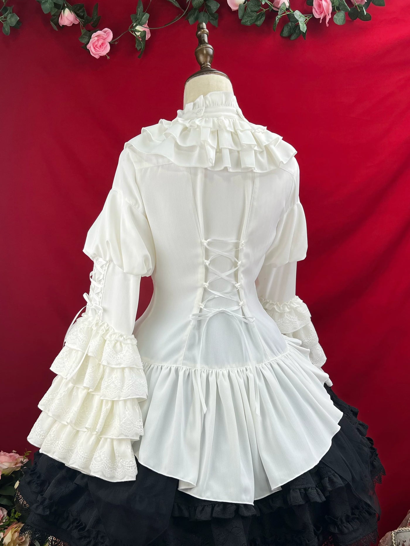 DMFS Lolita - Good and Evil Angel - Gothic Lolita SK Set, Retro Princess Sleeve Blouse
