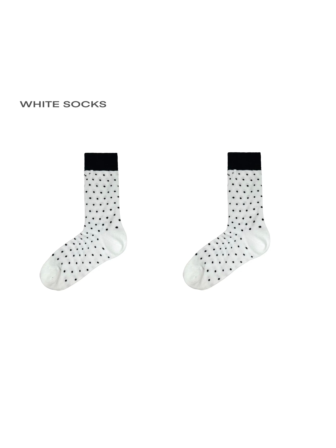 White Socks - Polka Dot Mesh - Slouch Socks