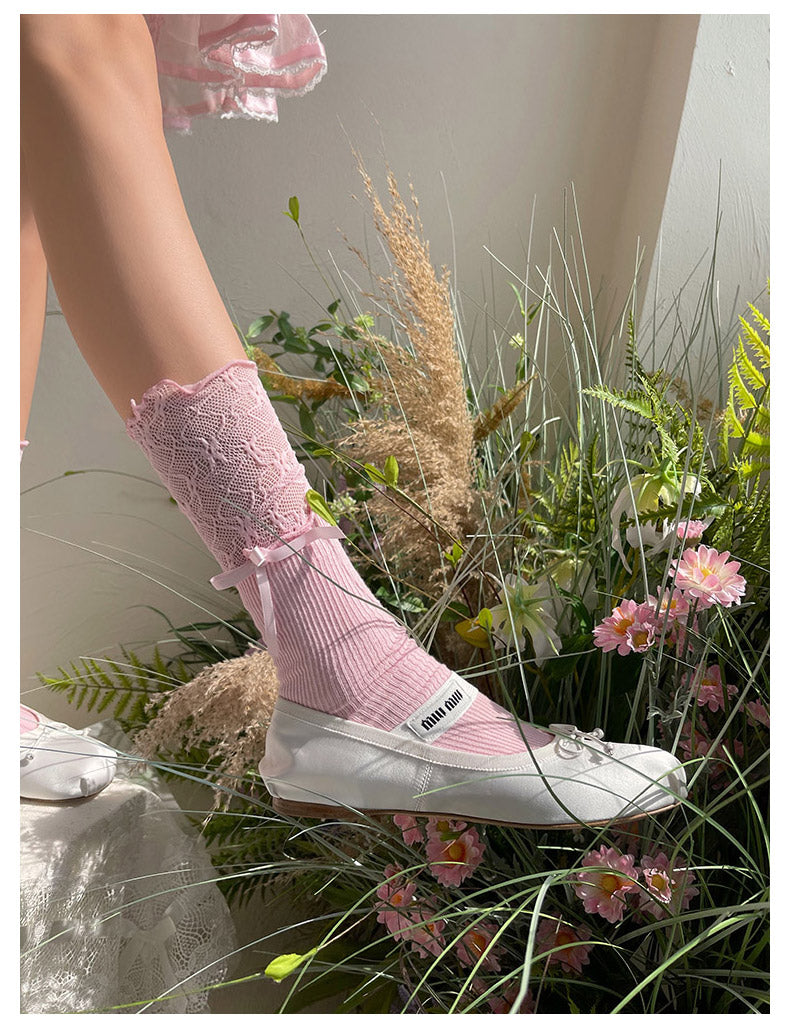 WAGUIR - Sweet Lolita Accessory Patchwork - Lace Pile Socks Socks