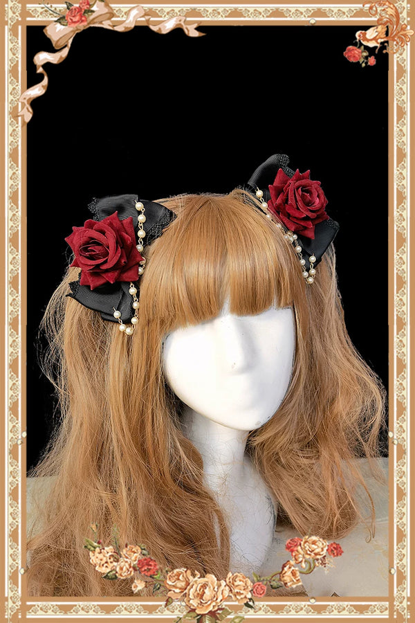Infanta - Gothic Rose - Red and Black Hair Accessories