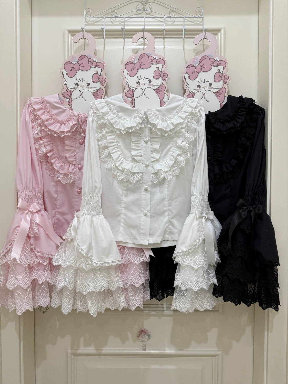 Lady Han Cross Heart Knot Sweet JSK Dress in elegant fabric with bow details, showcasing the detailed design and fit.