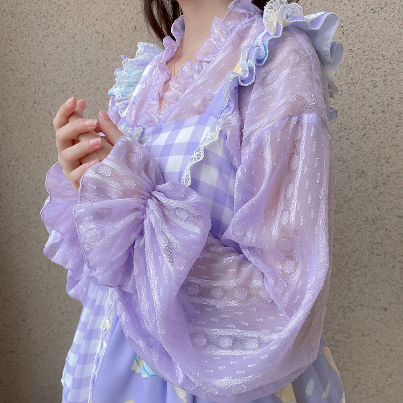 Sakurada Fawn - Chiffon Puff Sleeve Lolita Cardigan - Outerwear