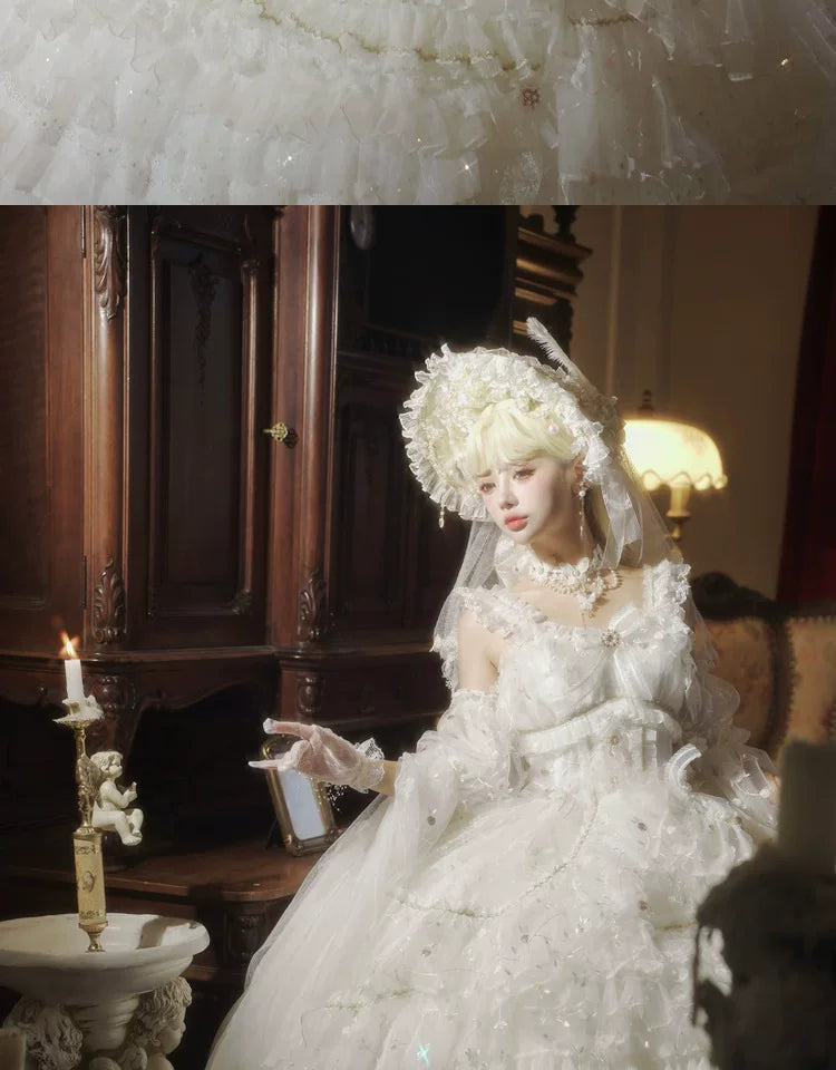 Maoxi Xiaoxiannu Lolita - Dream Waltz - White chiffon JSK dress