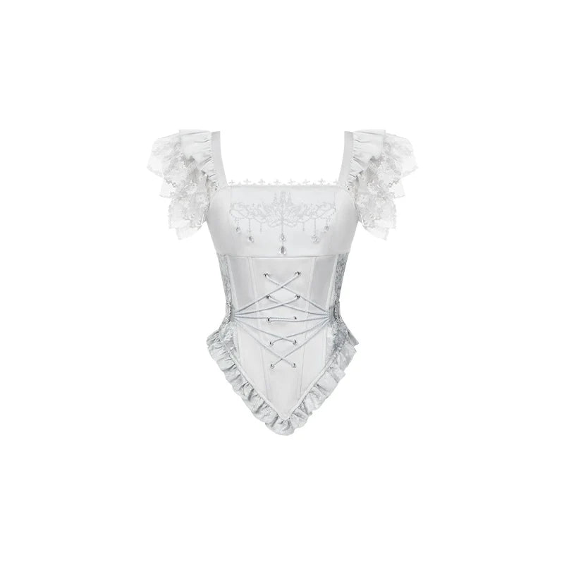 Humanoid Robot - Silver Gothic Lolita Mermaid Skirt Set (Bustier / L M S) 43861:787610