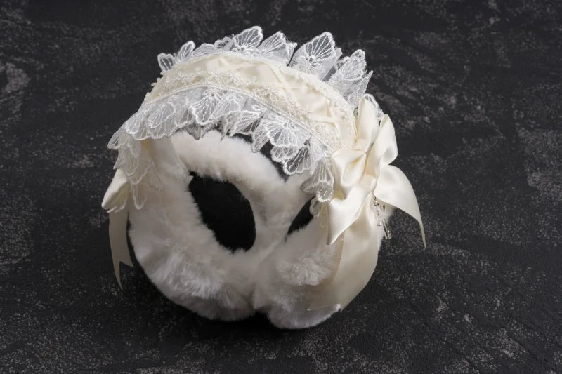 Strange Sugar - Winter Sweet Lolita Plush Ear Muffs - Lace Headband Headwear