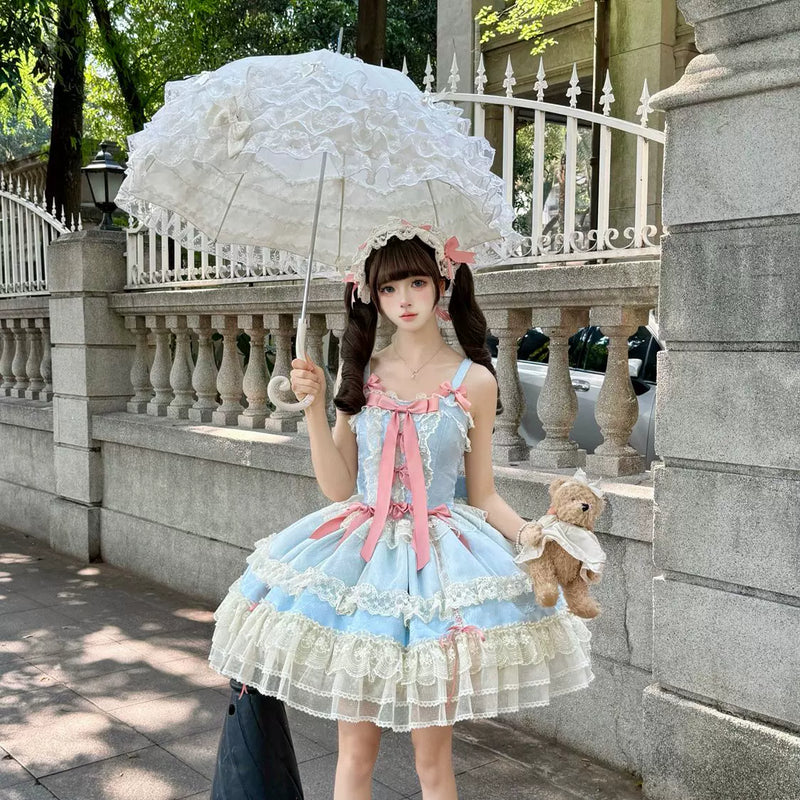 Hanguliang Satin Heart Knot Ballet JSK Dress