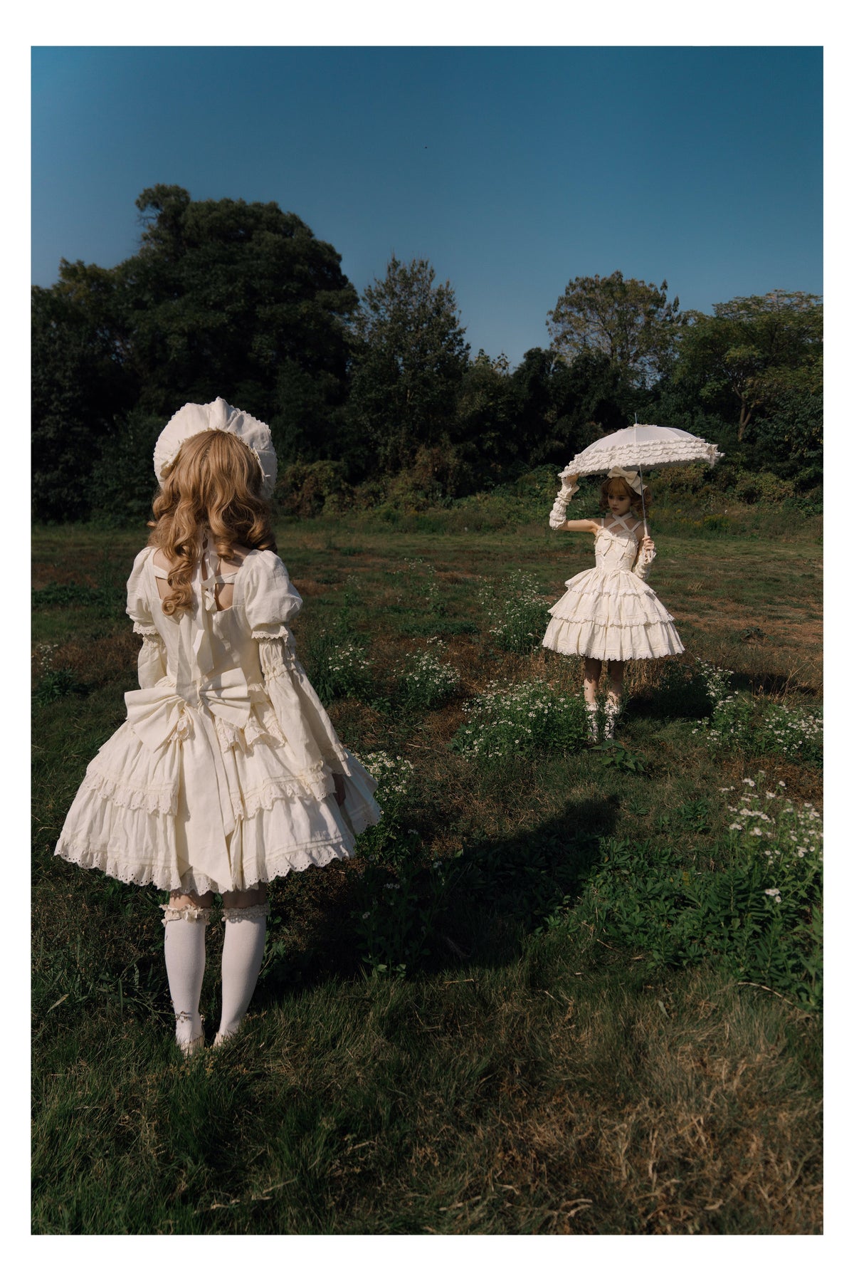 MEEKWIND - Miss Flora - Cotton Sweet Lolita OP and JSK dress options with tiered lace skirts - product detail 11