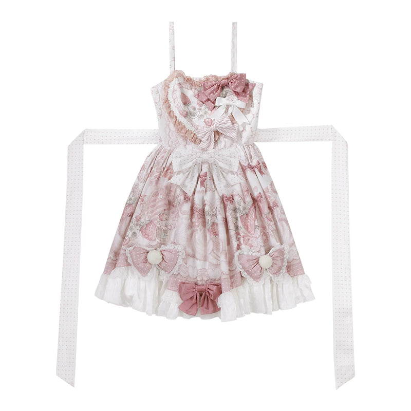 Sweet Promise - Pink Ribbon Princess - Pink JSK with Lace-Trimmed Ruffles