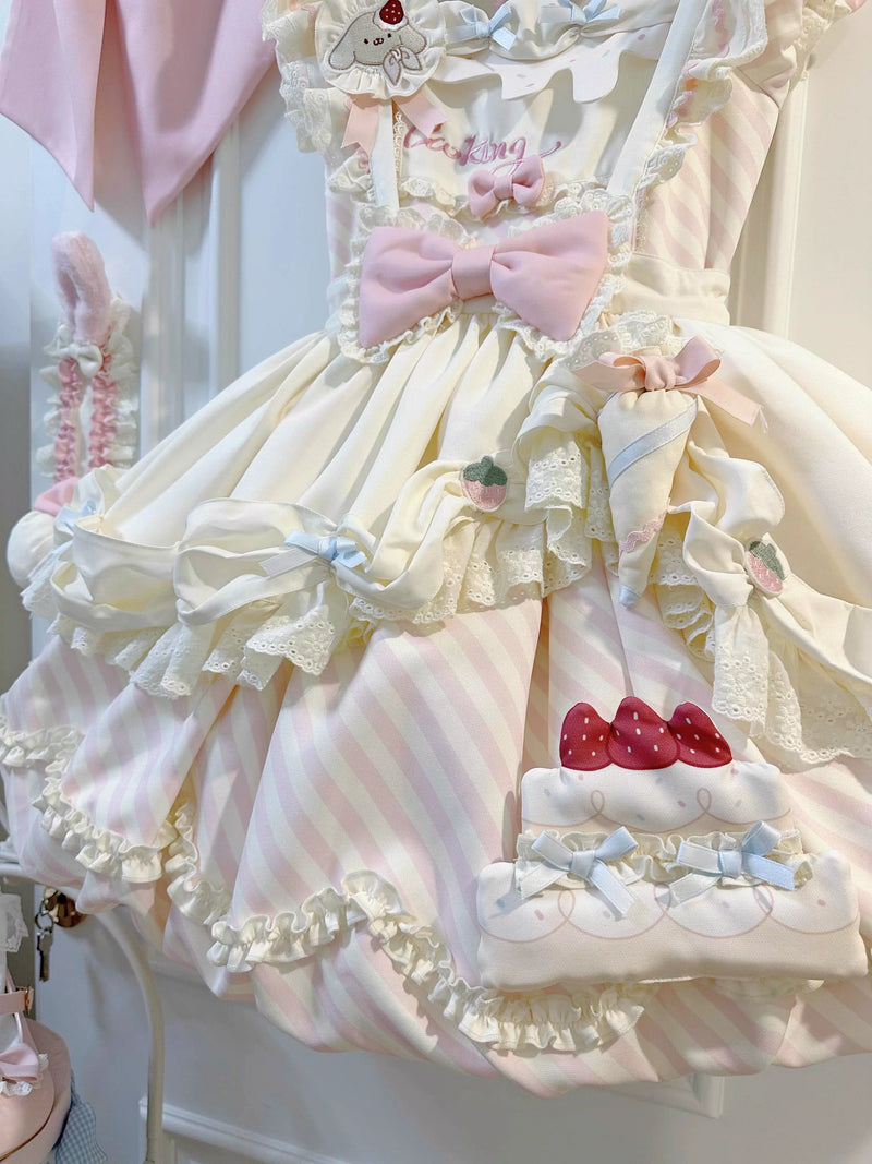 Salted Cream - Puppy Pastry Chef - Lolita Dress with Puppy Appliqué