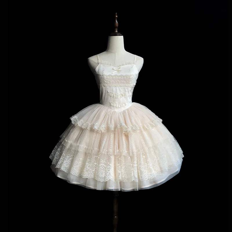With PUJI - Ivory Tower - Classic Lolita Dress Collection, Full Skirt detail view 14