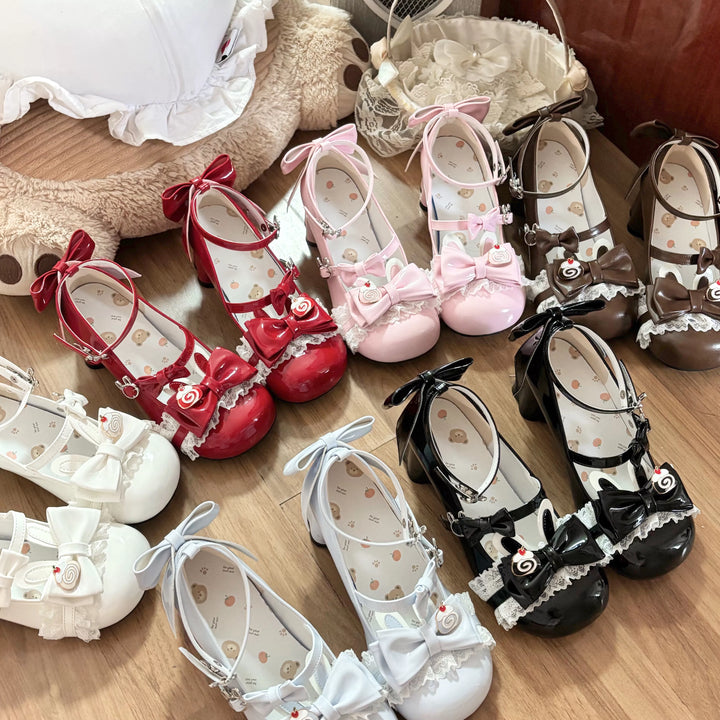Rampaging Bear – Little Bunny Roll Bow Mary Jane Shoes