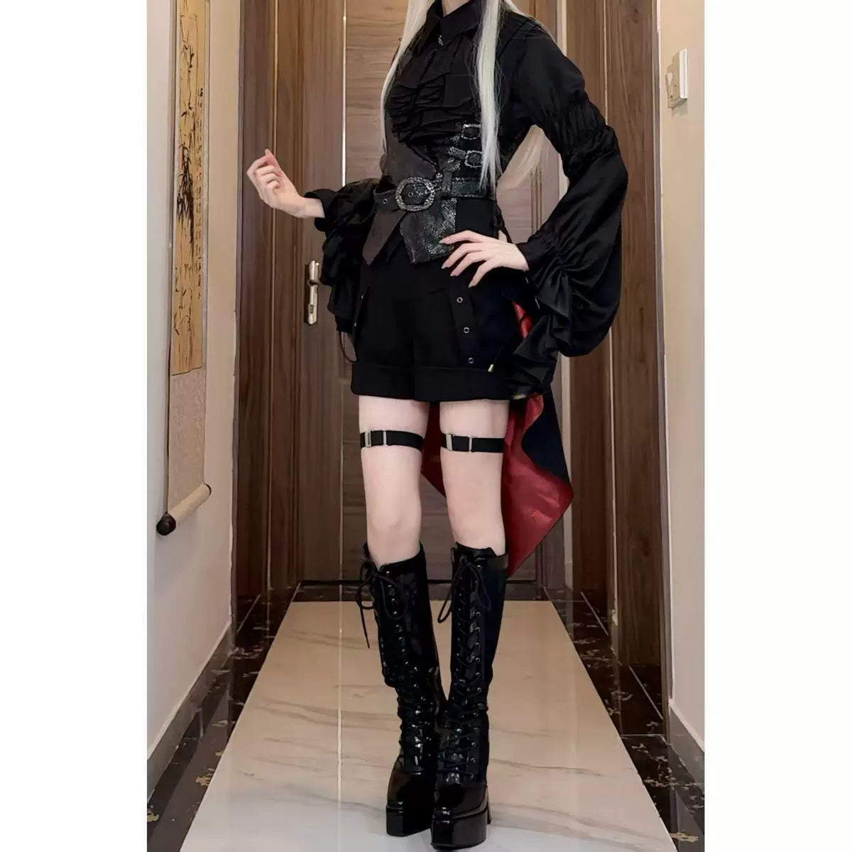Sweetheart Dream Machine - Little Bat - Black Shorts with Button Accents