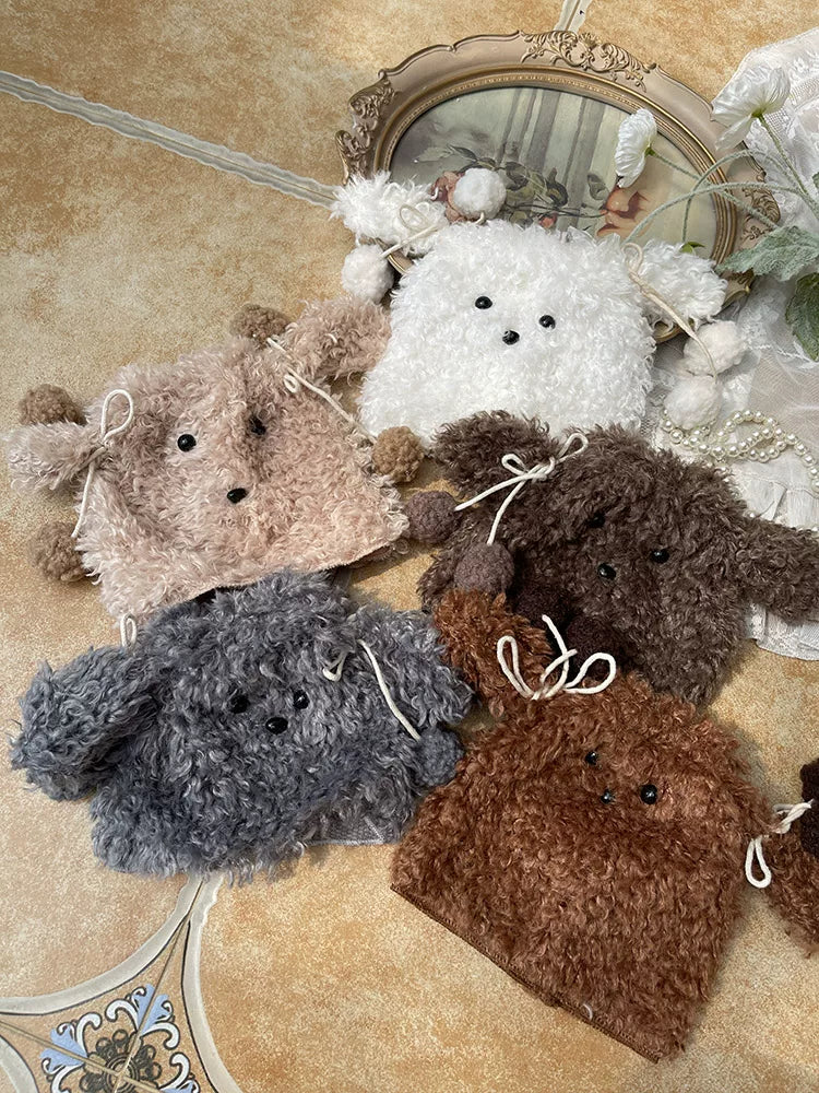 Sock Noble - Big-Eared Dog - Curly Plush Leg Warmers with Dog-Face Detail