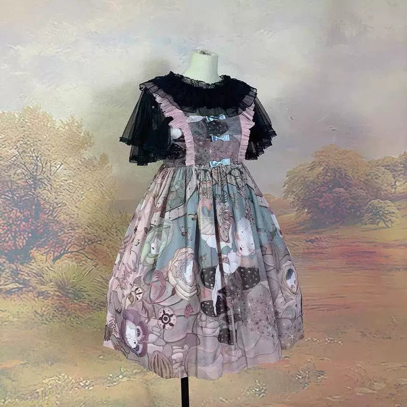 Sweetheart Dream Machine - Double Flutter Sleeve - Inner Layer Top with Mesh Lace