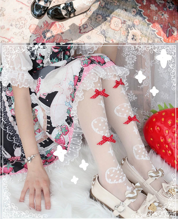 roji roji - Sweet Heartbeat - Over-the-Knee or Mid-Calf Socks with Heart Motifs