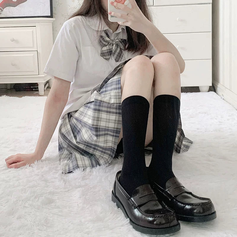 Floral Milk Cat - JK Basics - Calf Socks in 32 cm and 43 cm Lengths