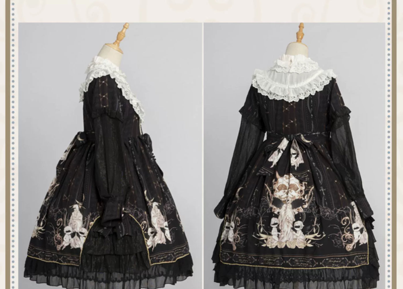 OCELOT - Chiffon Classic Lolita OP Dress - Long Sleeve OP Dress