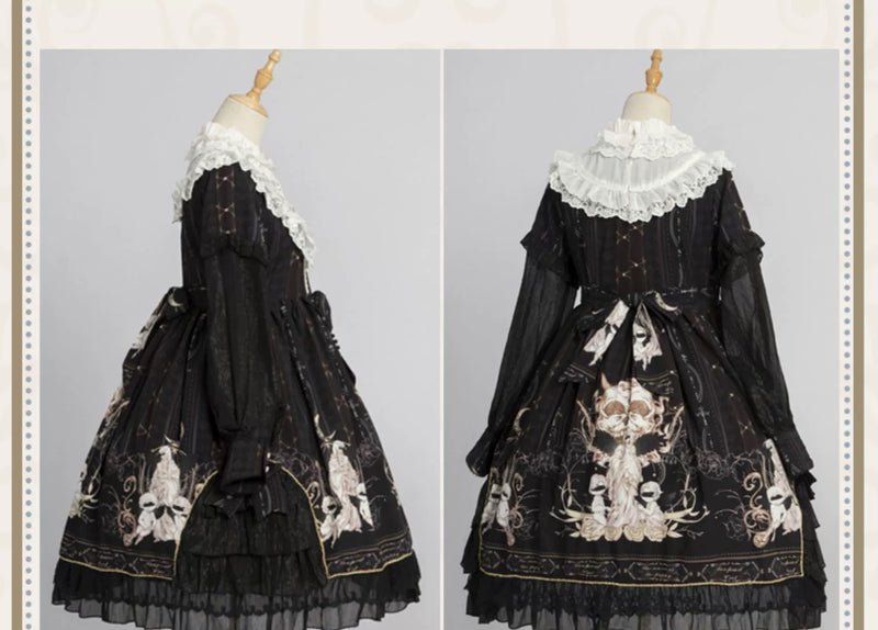 OCELOT - Chiffon Classic Lolita OP Dress - Long Sleeve OP Dress