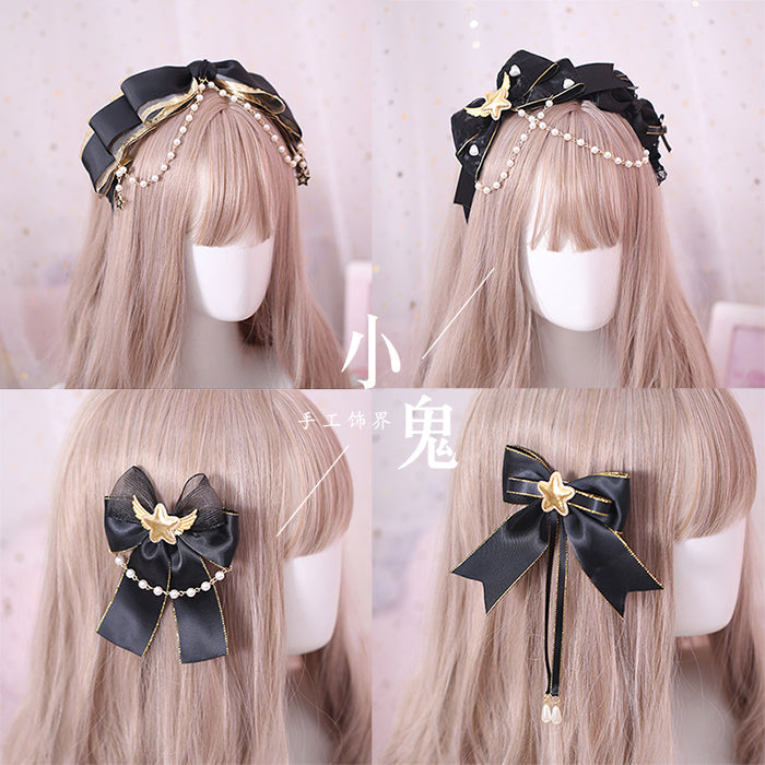 Xiaogui - Gothic Accessories Lolita Bow KC - Hairclip Headwear