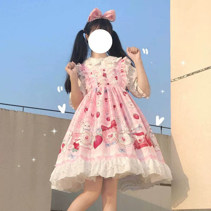 Yueele - Scarlet Garden - Plus-Size Lolita Outfit Set - detail view 3