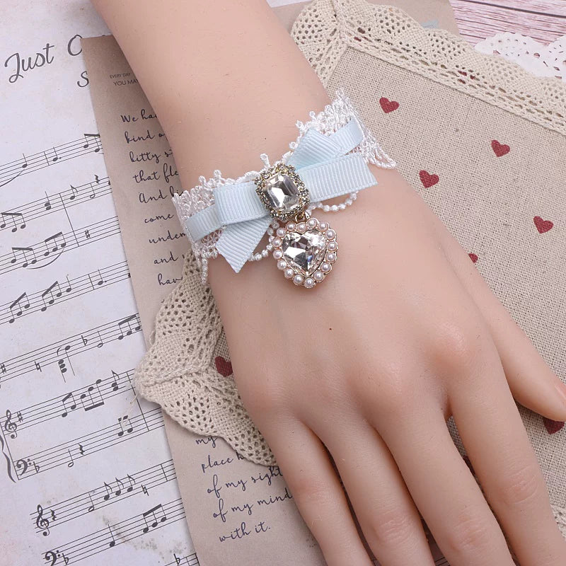 Independent Brand - Heart Pearl Bow - Necklaces, Bracelets and Collars with Heart Charms