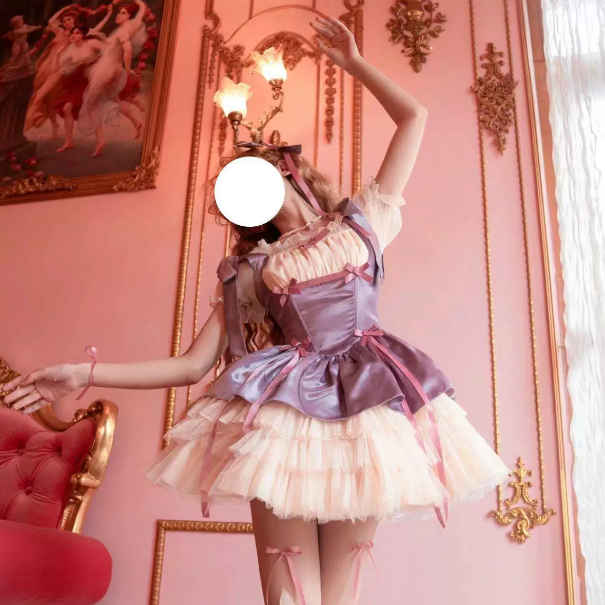 Sweetheart Dream Machine - Little Ribbon Ballet - Camisole jumper skirt (JSK) with layered ruffles