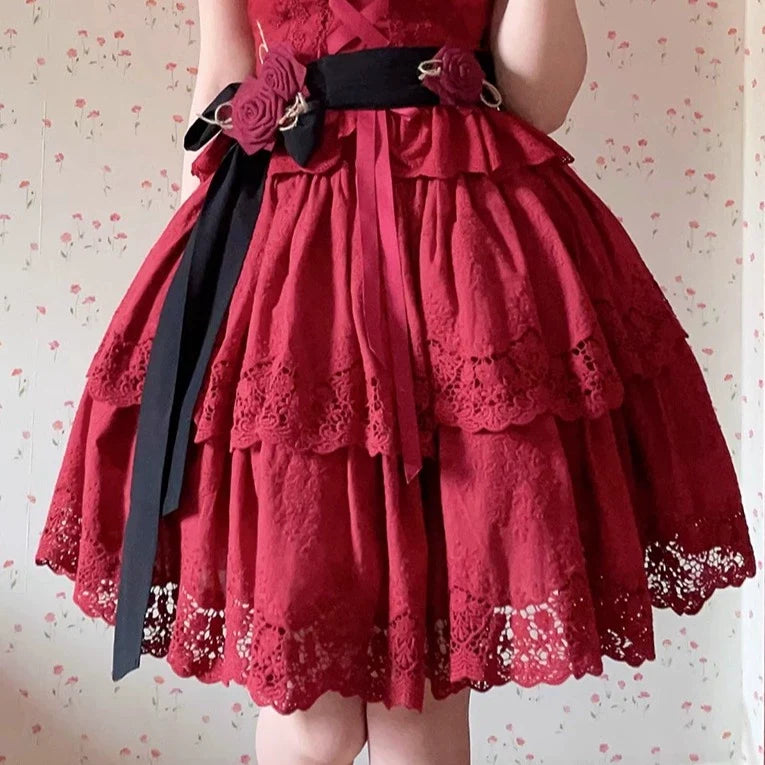 Forest Waltz - Classic Lolita Tiered Skirt Multi-layer Embroidered SK (L M S) 40192:651382