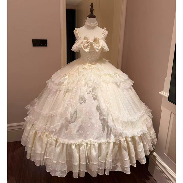 Emoji Dream - Romantic Formal Lolita Gown - Off-shoulder one-piece
