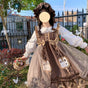 Brown JSK + White Blouse / L