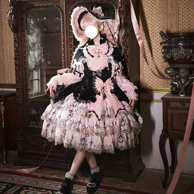 Sweetheart Dream Machine - Witch's Inner Layer - Pink Stand-Collar Lolita Inner Layer with Ruffle Trim