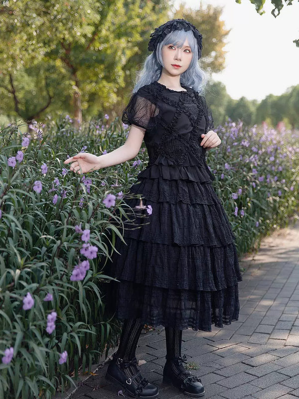 Infanta - Black Forest - Chiffon Top & Tiered Skirt Set