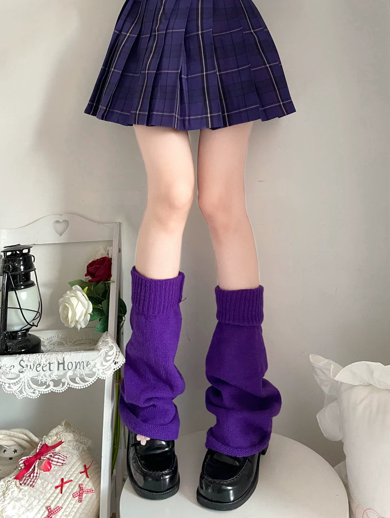 Fantasy Doll - Dreamy Purple - Flared Knitted Leg Warmers and Sock Covers with Scrunched Cuffs