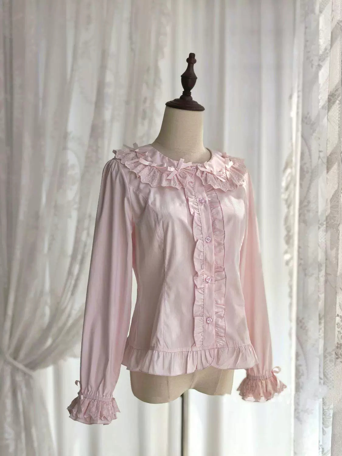Sweetheart Dream Machine - Doll Ruffle - Long-Sleeve Lolita Blouse with Layered Collar Ruffles